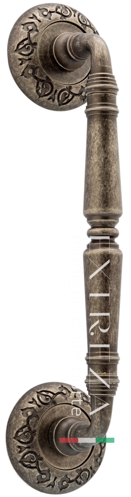 Ручка скоба дверная Extreza PETRA (Петра) 250 мм (205 мм) R04 античное серебро F45