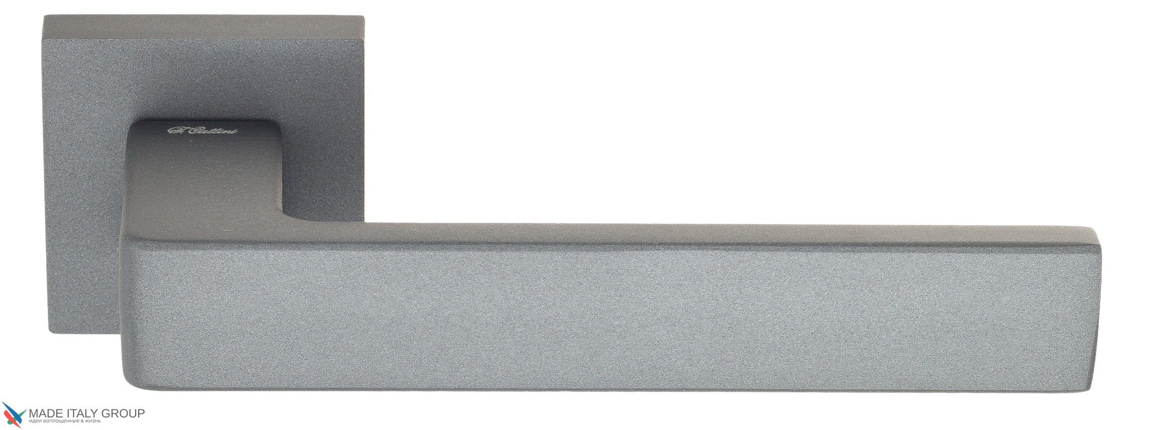 Ручка дверная на квадр. основании Fratelli Cattini  BOOM 8-GA антрацит серый