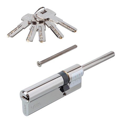 Цилиндр для замка ключ / ключ Apecs SM-90(30S/60)-S/65-NI никель