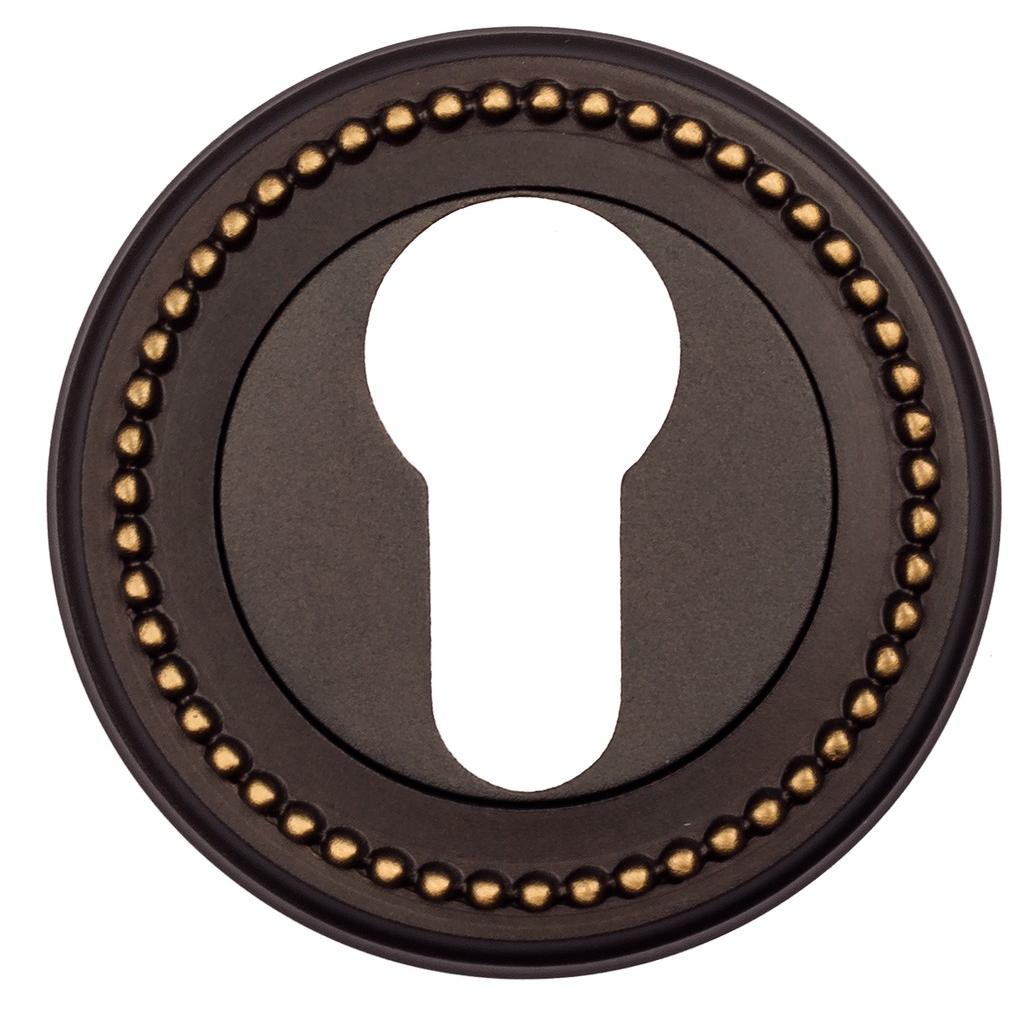 Накладка дверная с круглым основанием под цилиндр Venezia Cyl-1 D3 темная бронза