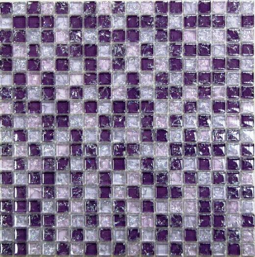 Мозаика Bonaparte стекло с камнем Strike Lila 8х15х15 30х30