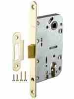 Замок дверной межкомнатный под цилиндр Fuaro Plastic P85C-50 GP латунь