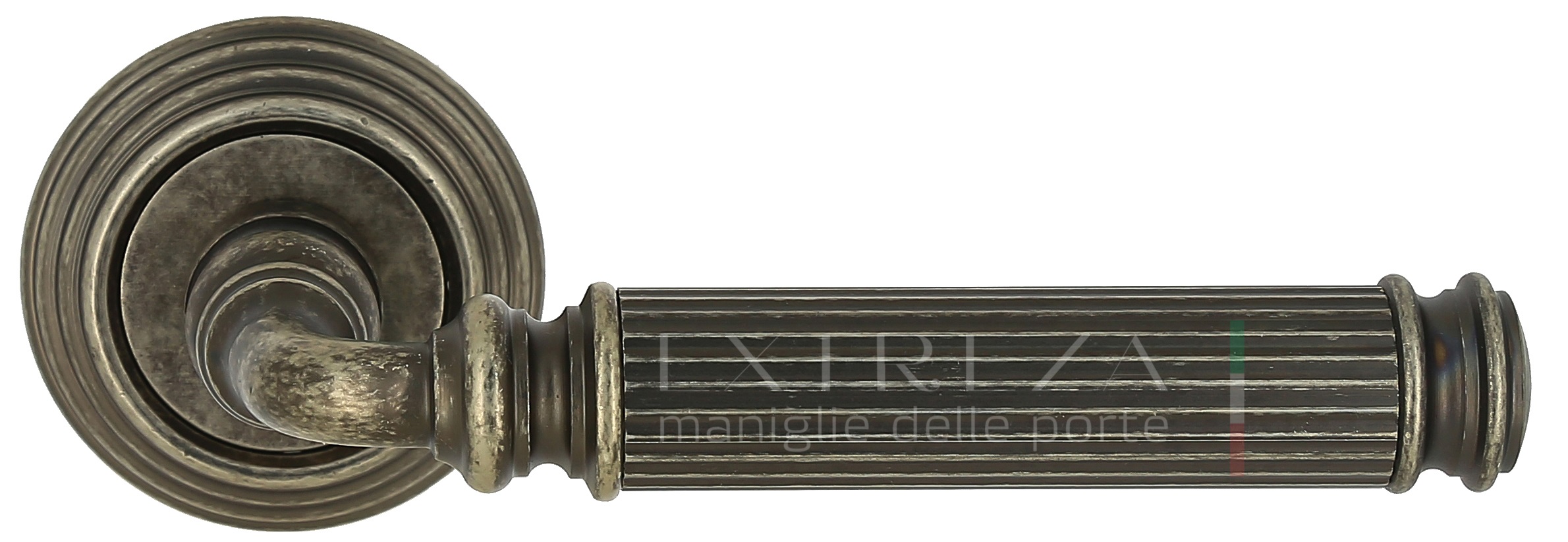Ручка дверная Extreza BENITO (Бенито) 307 на розетке R05 античное серебро F45