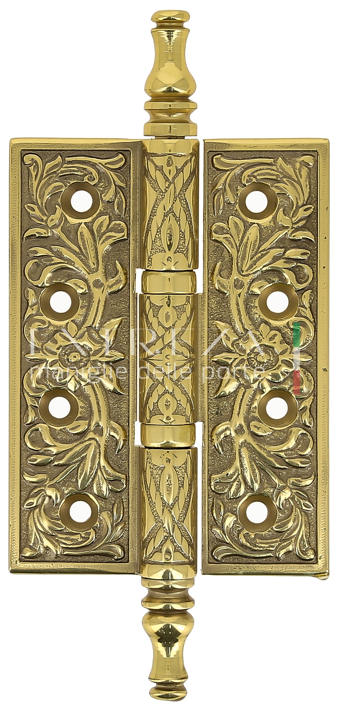 Петля дверная Extreza 6110 универсальная латунная 102x76x4 полированное золото F01 (1шт.)