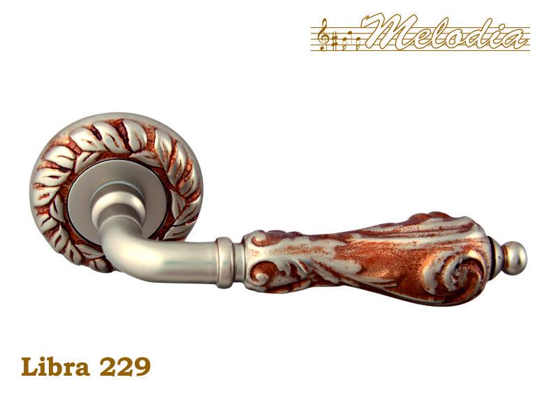 Ручка дверная межкомнатная Melodia Libra 229 60мм Французское серебро