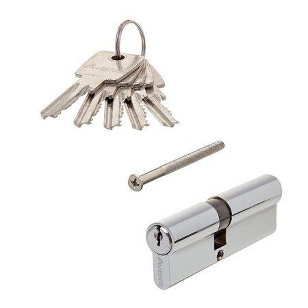 Цилиндр для замка ключ / ключ Avers ZC-90(40/50)-CR хром