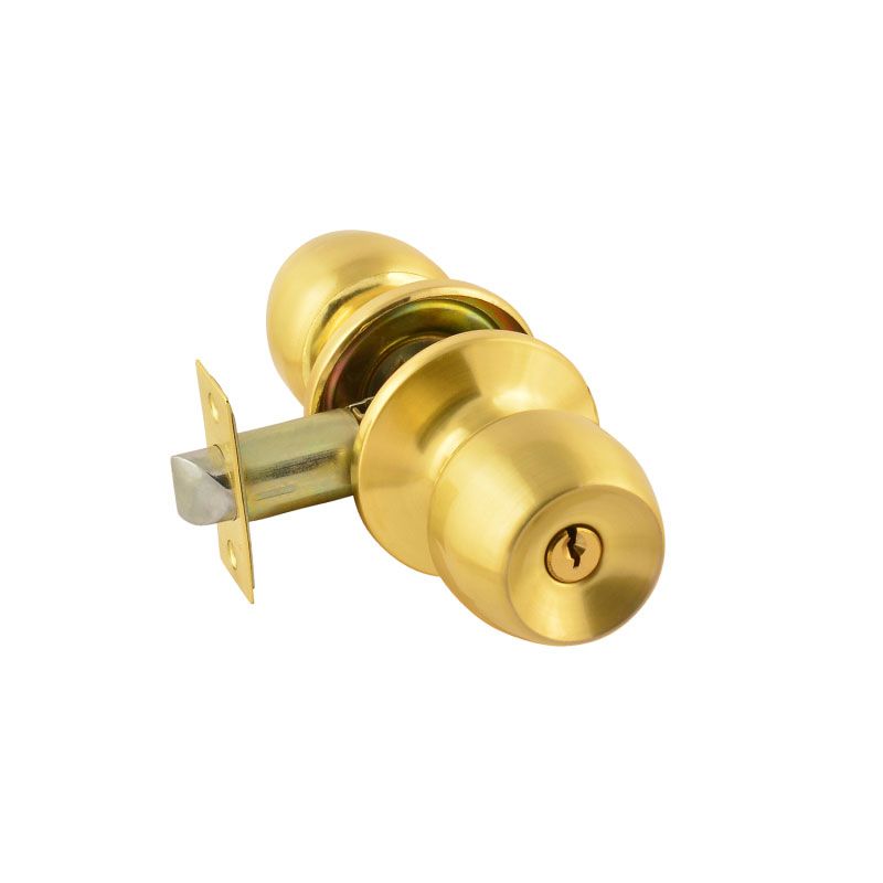 Ручка защелка (кноб) дверная круглая НОРА-М золото матовое ЗР1-01 ключ/фикс