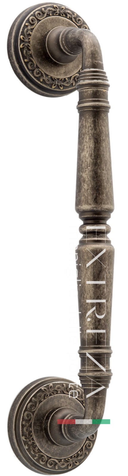 Ручка скоба дверная Extreza PETRA (Петра) 250 мм (205 мм) R06 античное серебро F45