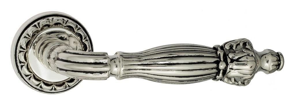Ручка дверная межкомнатная Venezia Olimpo D2 натуральное серебро+черный