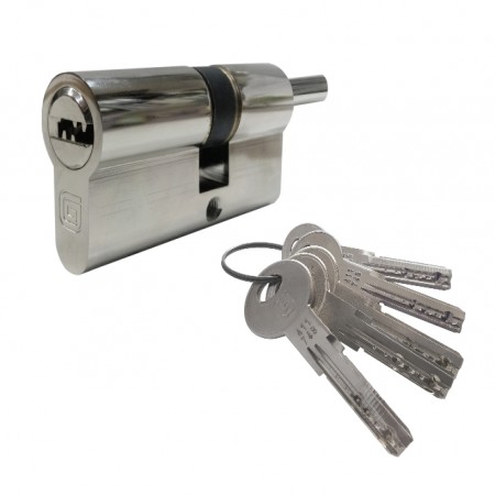 Цилиндр для замка ключ-шток Гардиан GB 82(41/41V) Ni 5кл. никель