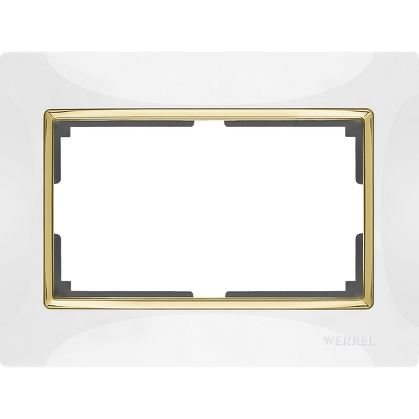 Рамка Werkel Белый,Золото WL03-Frame-01-DBL-white-GD