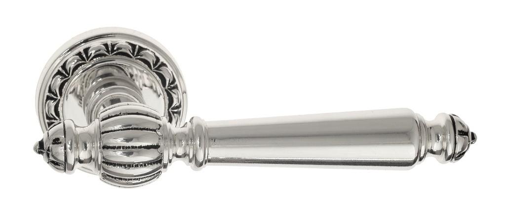 Ручка дверная межкомнатная Venezia Pellestrina D2 натуральное серебро+черный