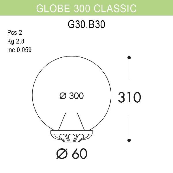 Уличный консольный светильник Fumagalli Globe 300 G30.B30.000.VXE27