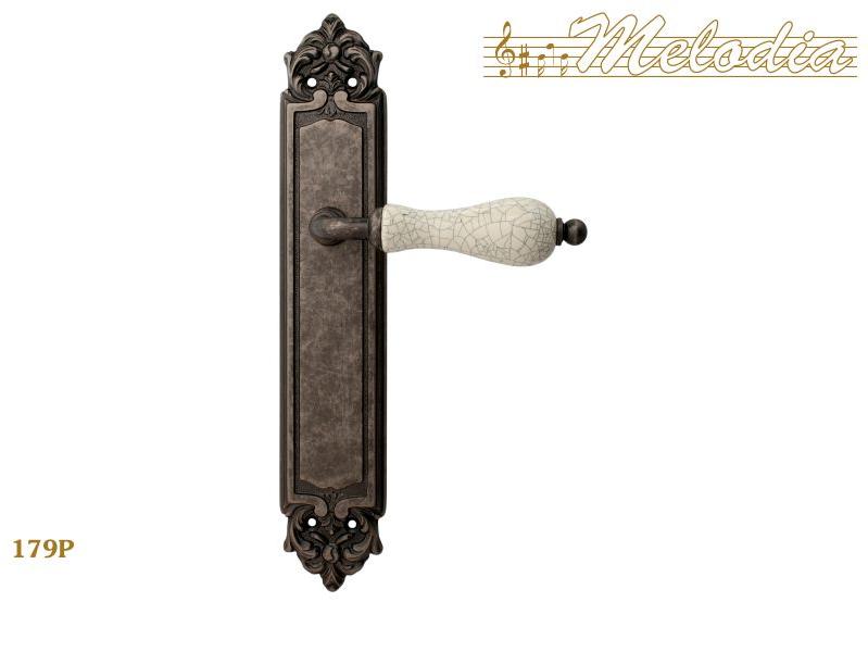 Ручка дверная межкомнатная Melodia Ceramik 179+керамика Античное серебро