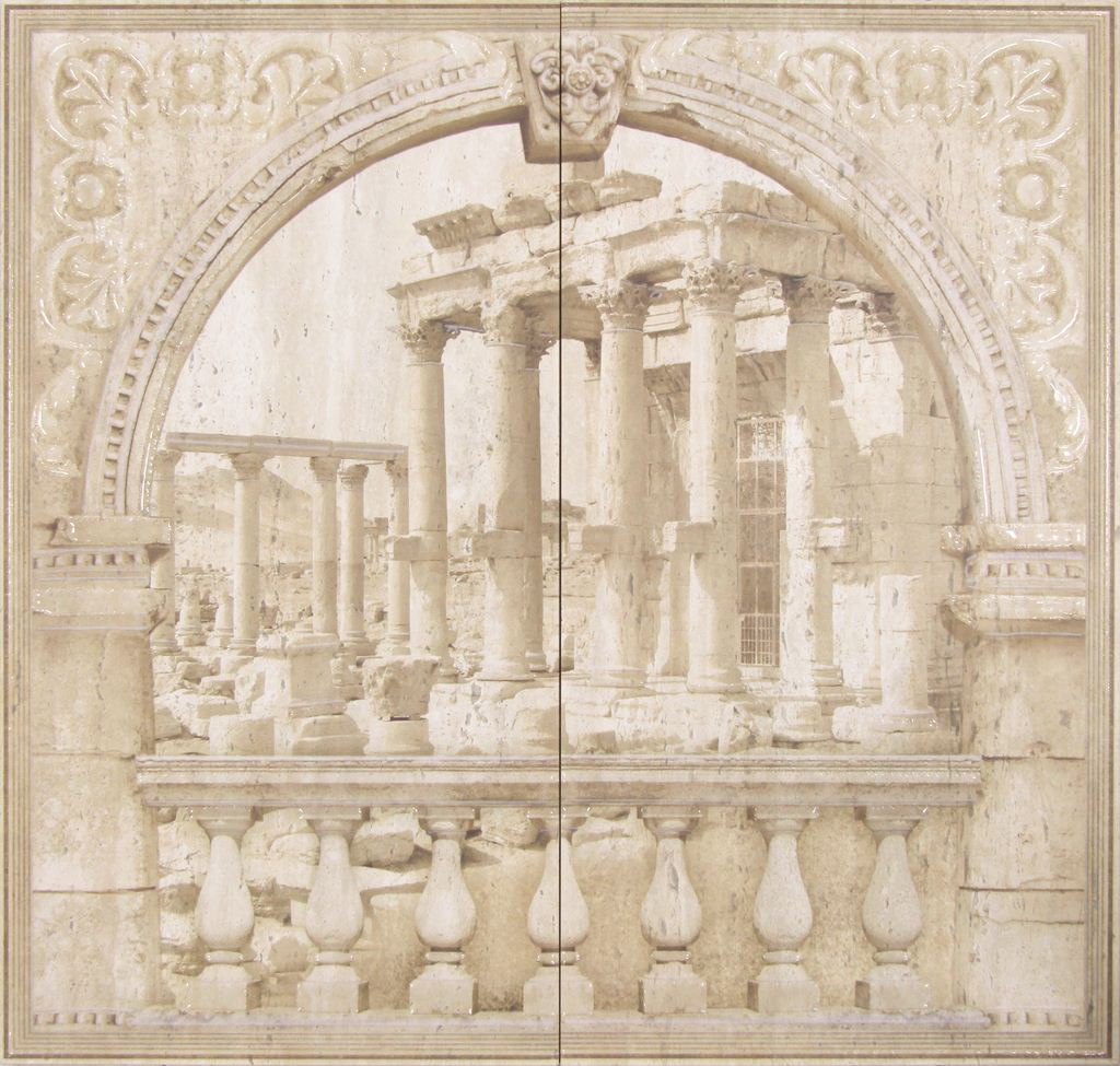 Плитка керамическая Saloni Tivoli Mural Poseidon Mate Crema декор 60х62