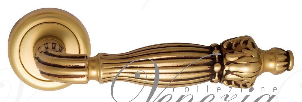 Ручка дверная межкомнатная Venezia Olimpo D1 французское золото+коричневый
