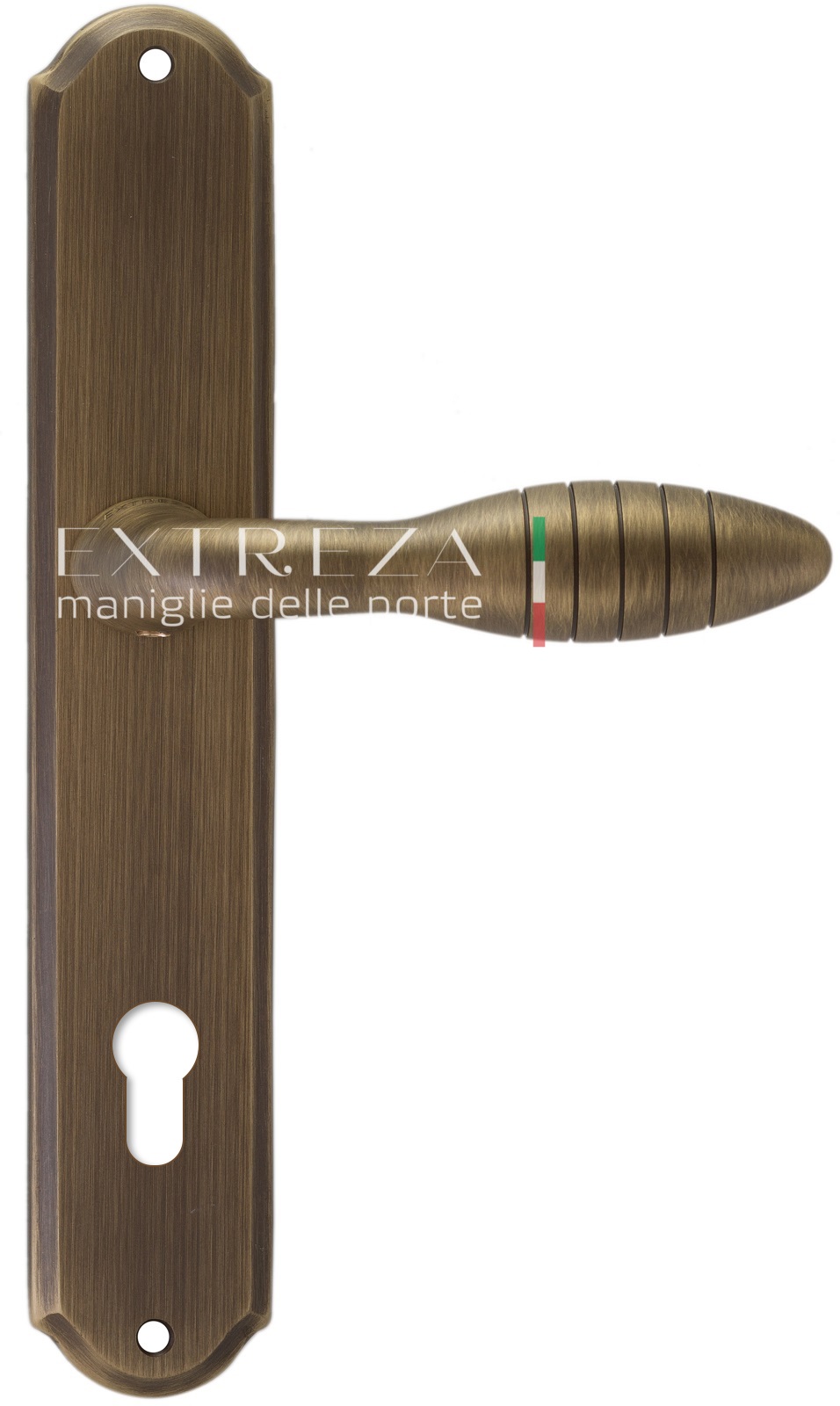 Ручка дверная Extreza MIREL (Мирель) 316 на планке PL01 CYL матовая бронза F03