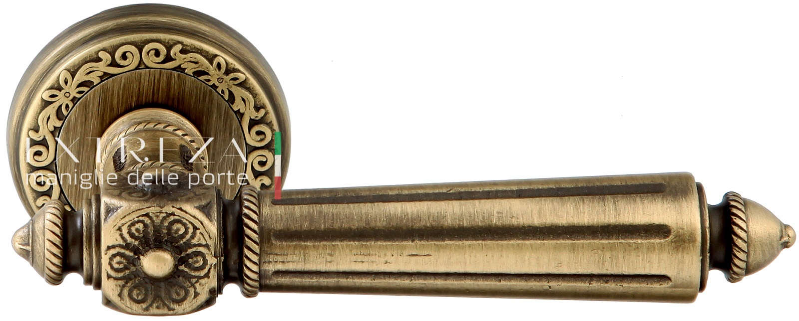 Ручка дверная Extreza LEON (Леон) 303 на розетке R06 матовая бронза F03