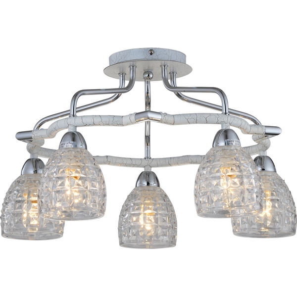 Люстра потолочная N-Light 412-05-13CWC chrome + white crack