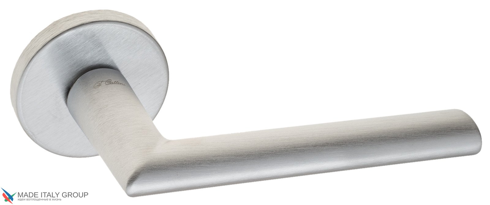 Дверная ручка на круглом основании Fratelli Cattini "LINEA 2" 7.7-CS матовый хром