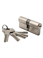 Ключевой цилиндр высокой секретности Morelli HS 70C SN (60мм 25+10+25), цвет - белый никель