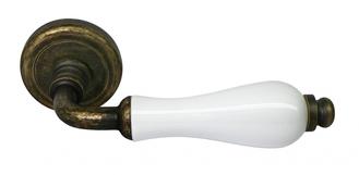 Ручка дверная межкомнатная Morelli Luxury Classik Ceramica OBA/CHAMP бронза античн./Керамика шампань