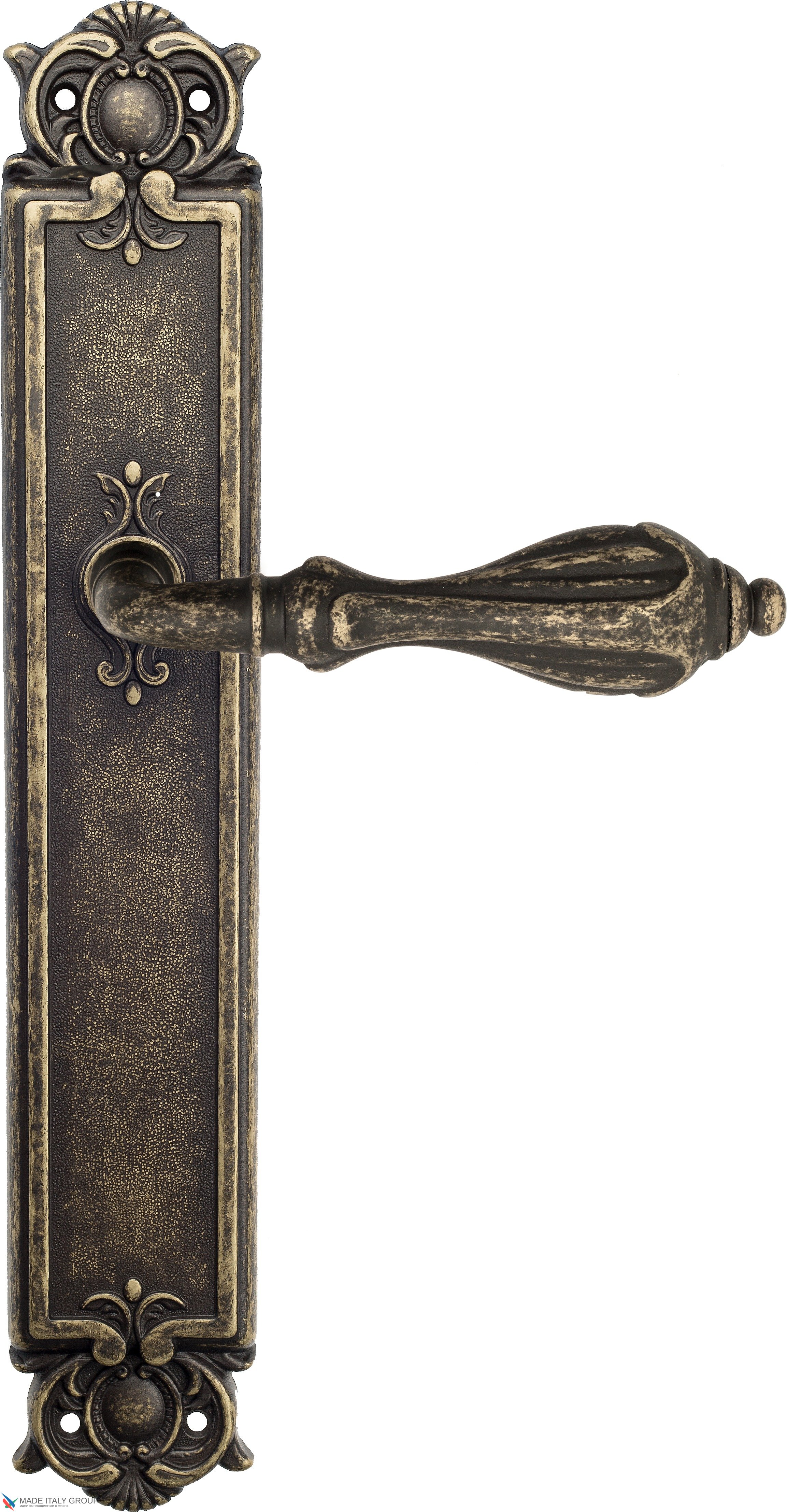 Дверная ручка Venezia "ANAFESTO" на планке PL97 античная бронза