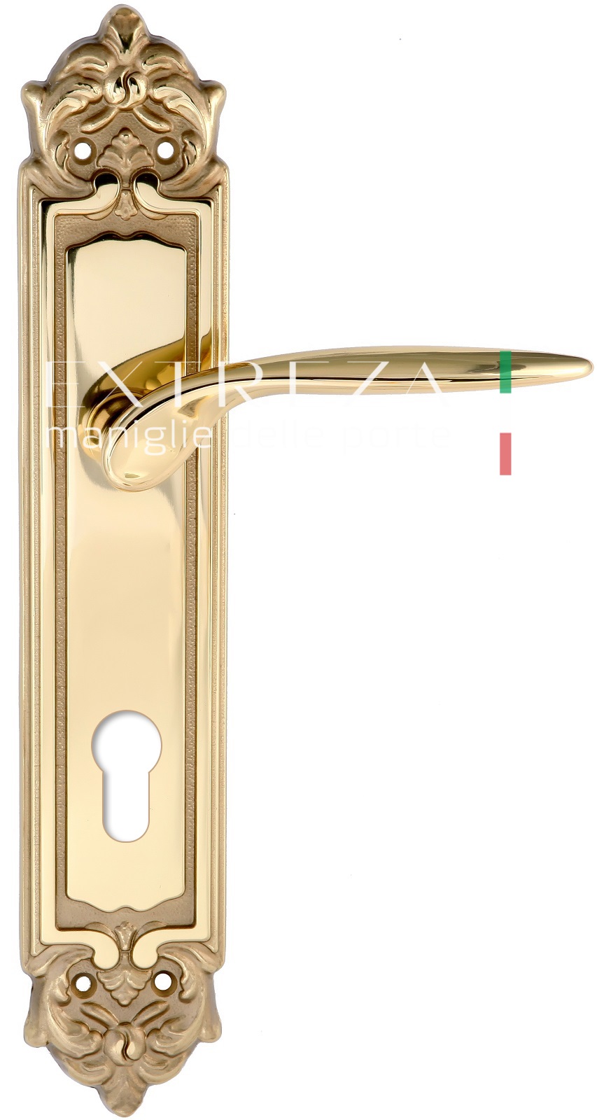 Ручка дверная Extreza CALIPSO (Калипсо) 311 на планке PL02 CYL полированное золото F01