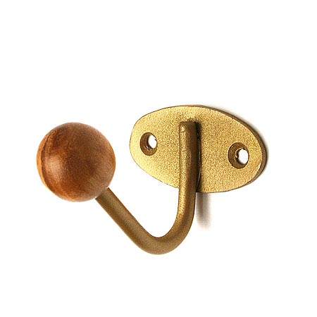 Крючок-вешалка с деревянным шариком Трибатрон КВД-1 (зол.металл)