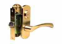 Ручка дверная на планке с защелкой ARCHIE T111-X11I-V2 матовое золото