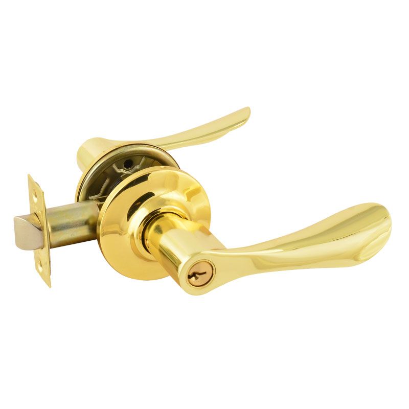 Ручка защелка (кноб) дверная нажимная НОРА-М золото ЗВ3-01 ключ/фикс