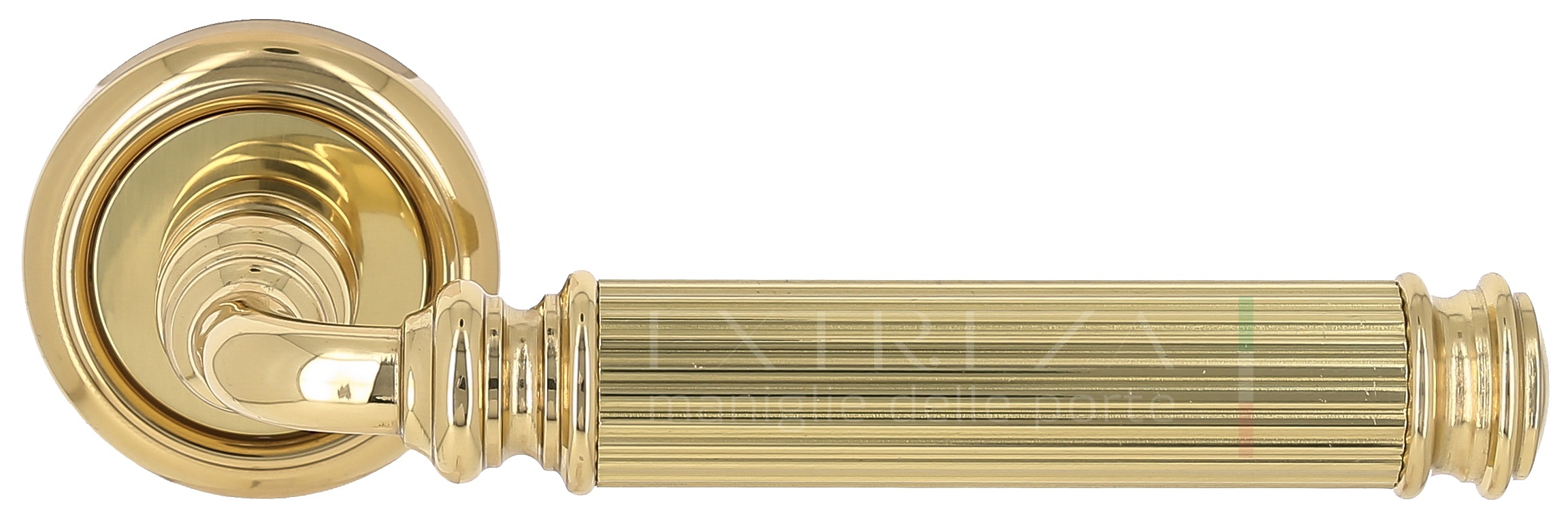 Ручка дверная Extreza BENITO (Бенито) 307 на розетке R01 полированная латунь F01
