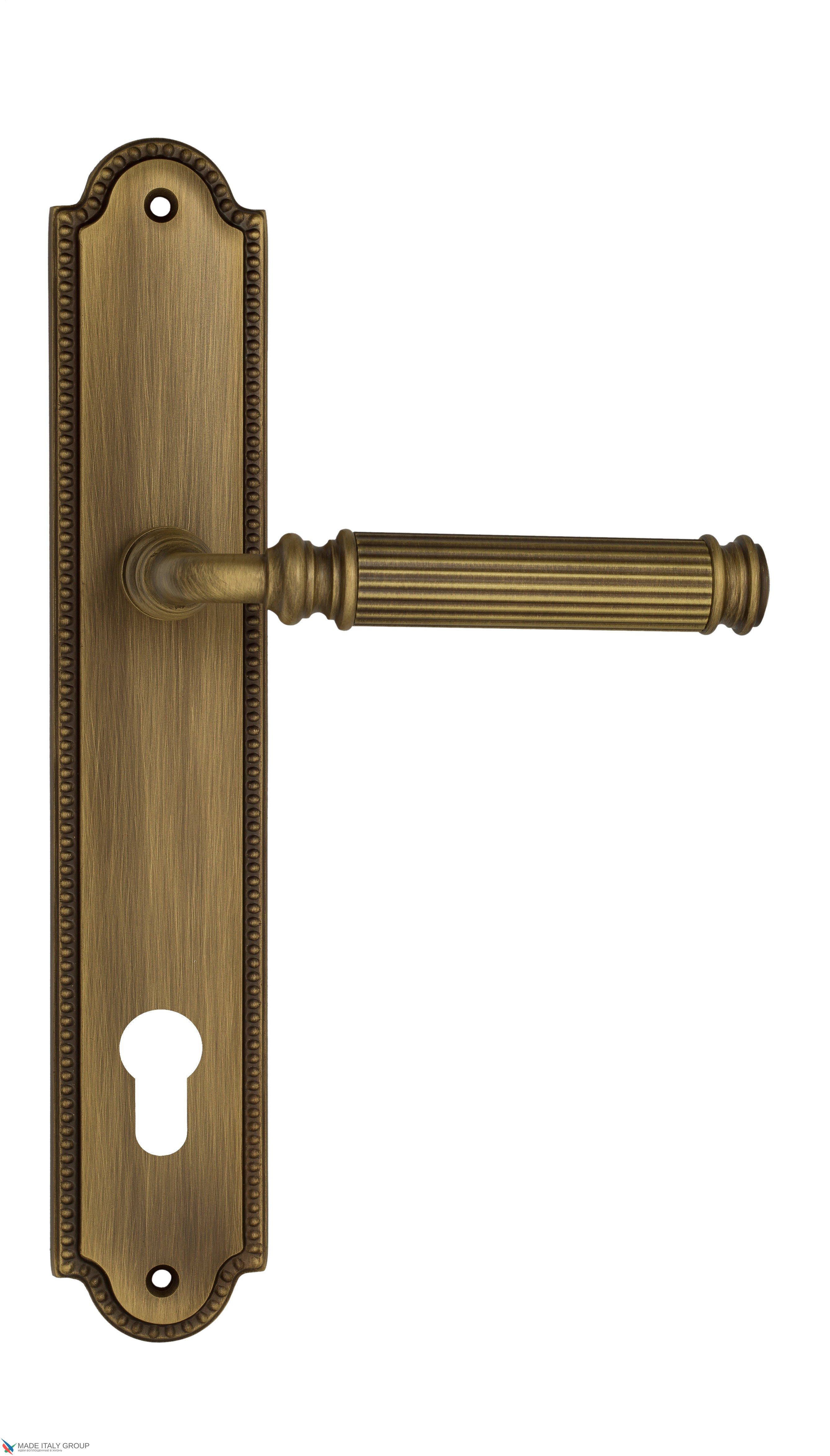 Дверная ручка Venezia "MOSCA" CYL на планке PL98 матовая бронза