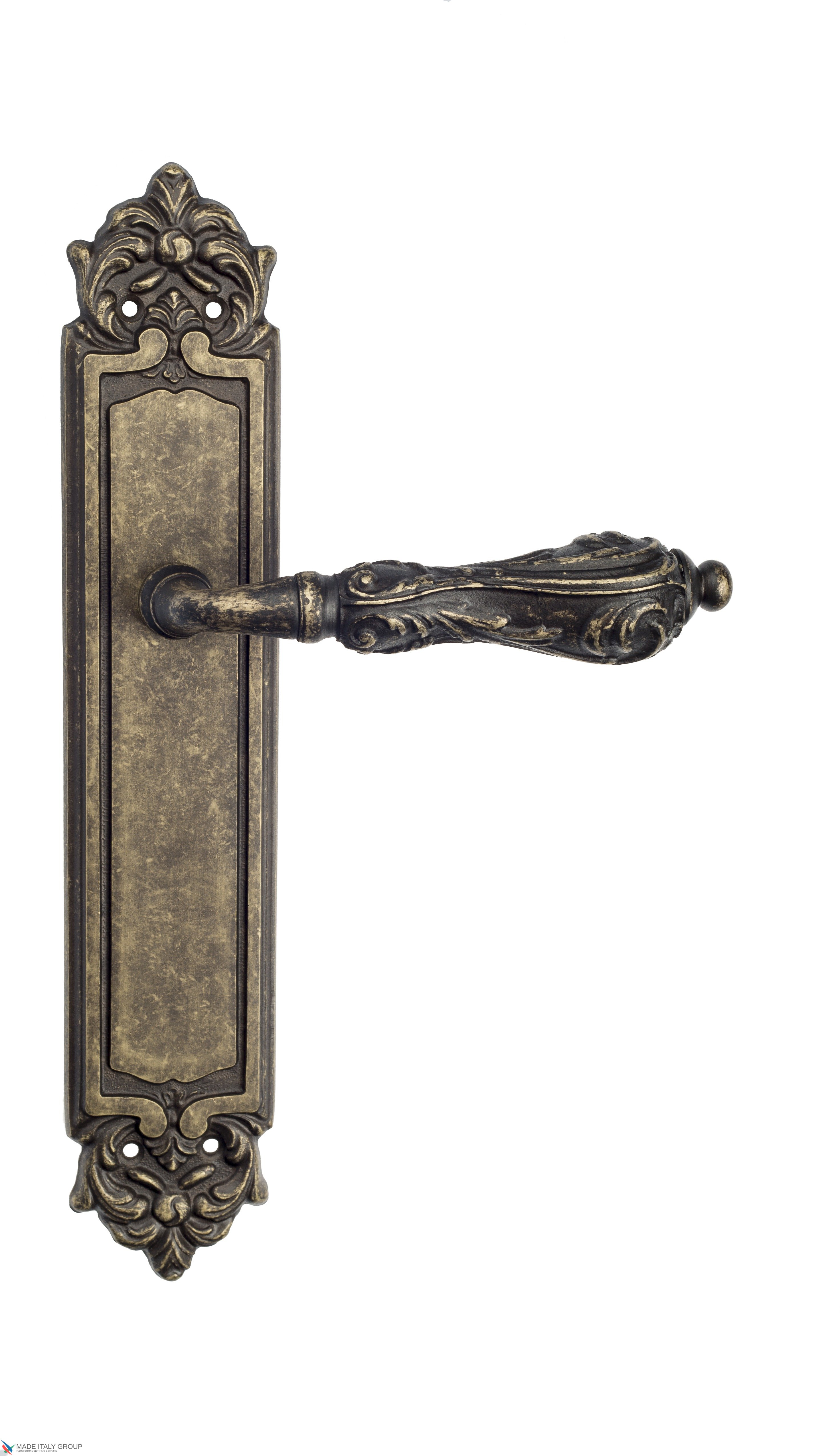 Дверная ручка Venezia "MONTE CRISTO" на планке PL96 античная бронза