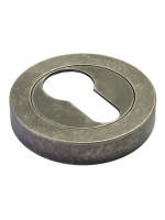 Накладка на замок Morelli Luxury LUX-KH-R2 FEA круглая под евроцилиндр,цвет состаренное серебро