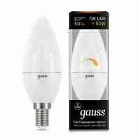 Лампа светодиодная диммируемая Gauss E14 7W 3000K матовая 103101107-D