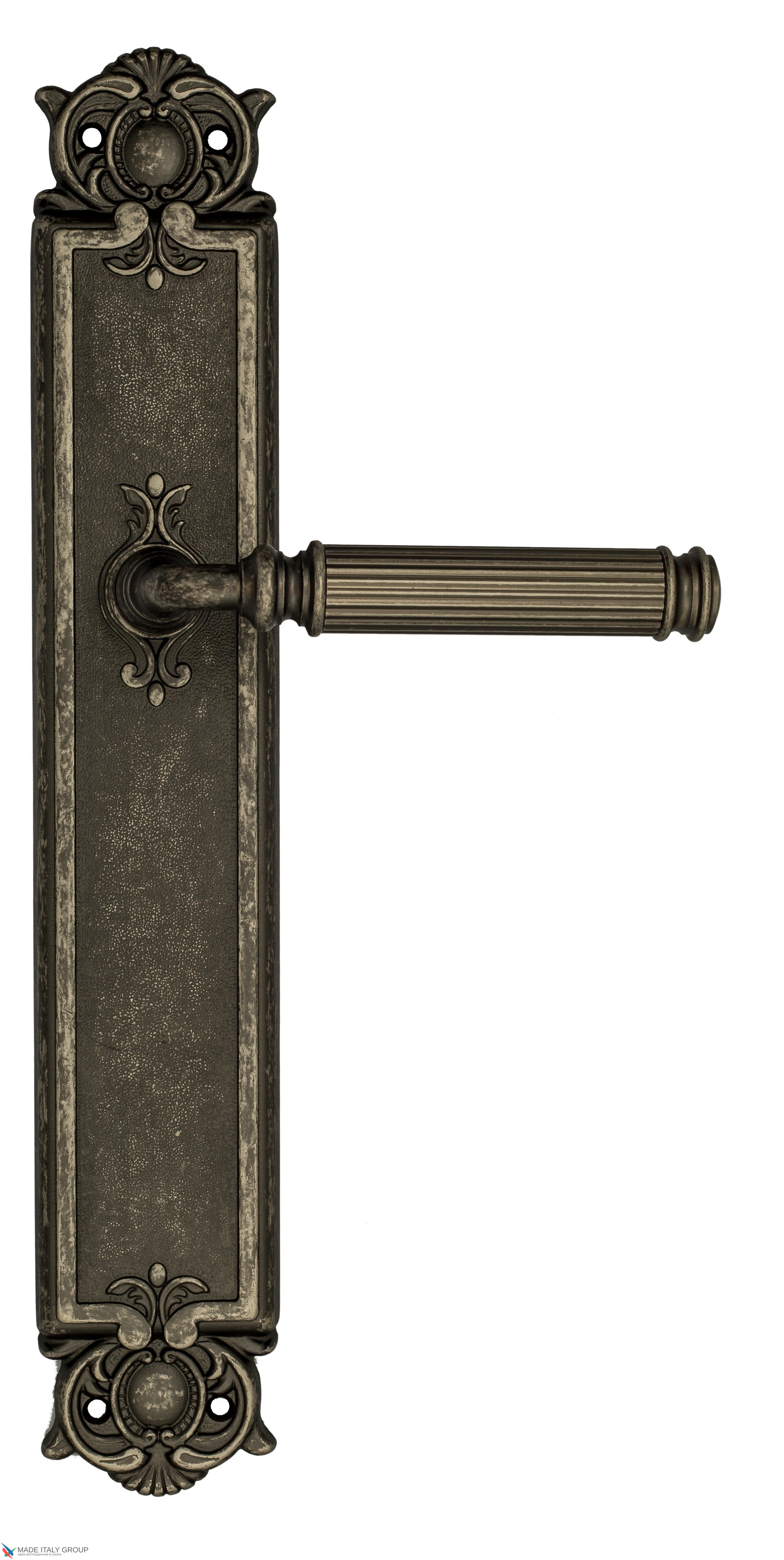 Дверная ручка Venezia "MOSCA" на планке PL97 античное серебро