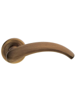 Ручка дверная Morelli Luxury ARCH R4 OBR раздельная на круглой розетке, цвет кофе, латунь