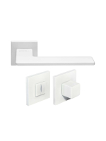 Комплект дверных ручек Morelli MH-51-S6 W с заверткой MH-WC-S6 W, цвет матовый хром