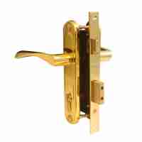 Ручка дверная на планке с замком Apecs 1223/60-G золото