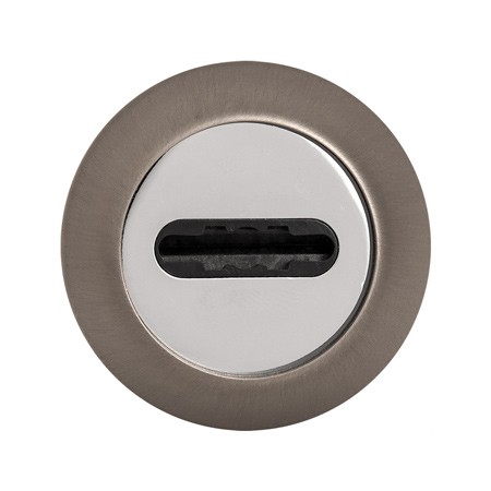 Накладка дверная с круглым основанием под сувальдный ключ Apecs DP-S-08-Auto-GRF графит