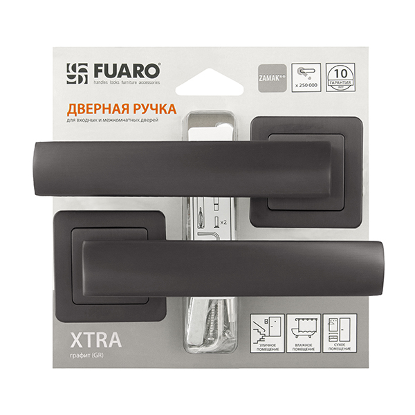 Ручка дверная межкомнатная Fuaro XTRA XM/HD GR-23 графит