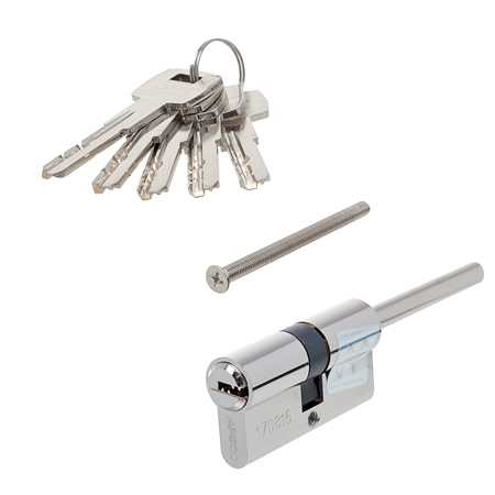Цилиндр для замка ключ / ключ Apecs SM-60(30S/30)-S/65-NI никель