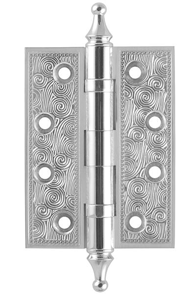 Петля дверная универсальная латунная Armadillo Castillo CL 500-A4 102x76x3,5 Silver-925 серебро 925