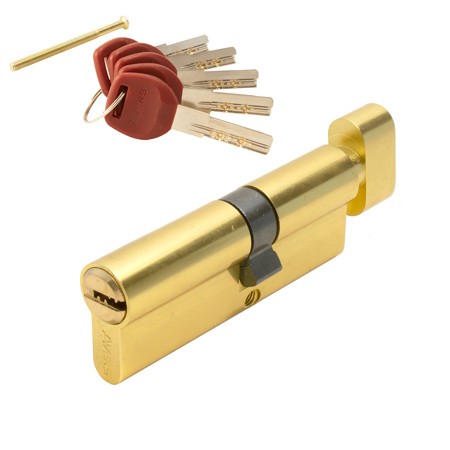 Цилиндр для замка ключ / вертушка Avers JM-80(35C/45)-C-G золото