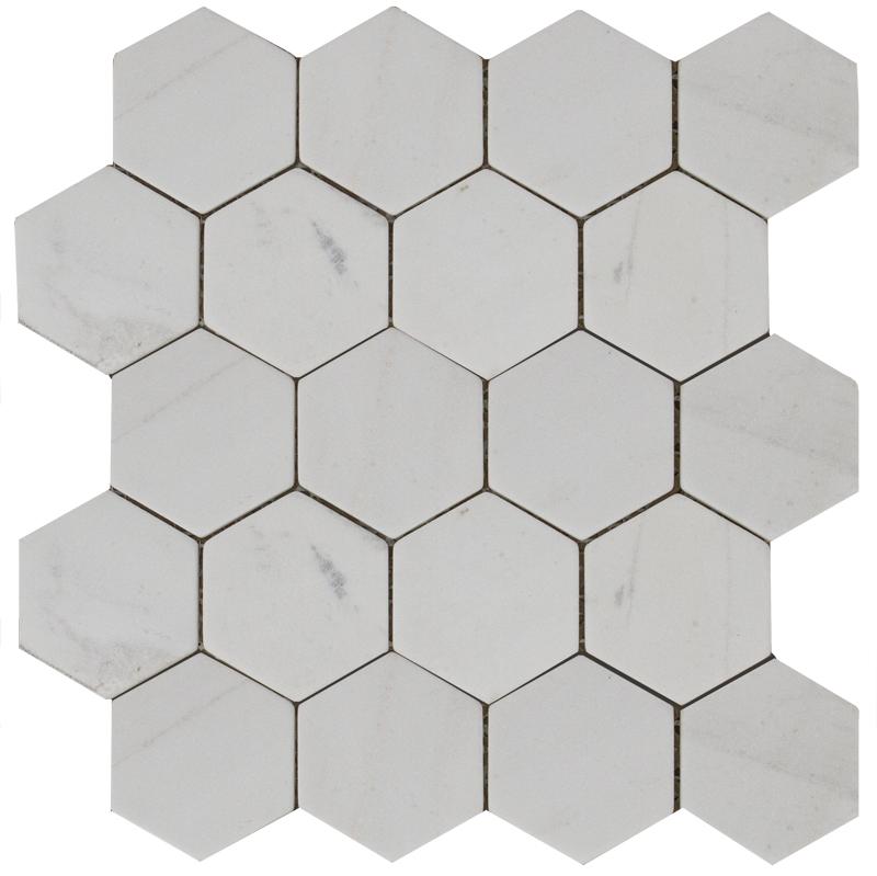 Мозайка из мрамора Stone4Home Hexagon Mw Tumbled чип 74x74 30,5х27