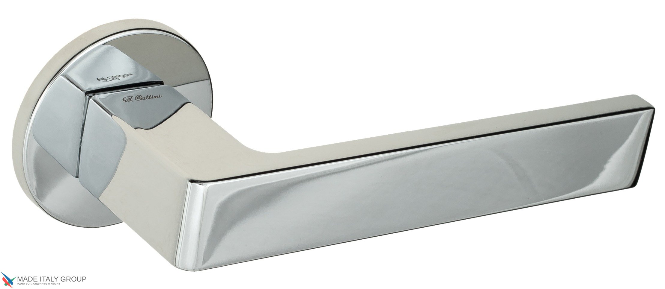 Ручка дверная на круг. основании Fratelli Cattini  BOOM 7FS-CR полированный хром