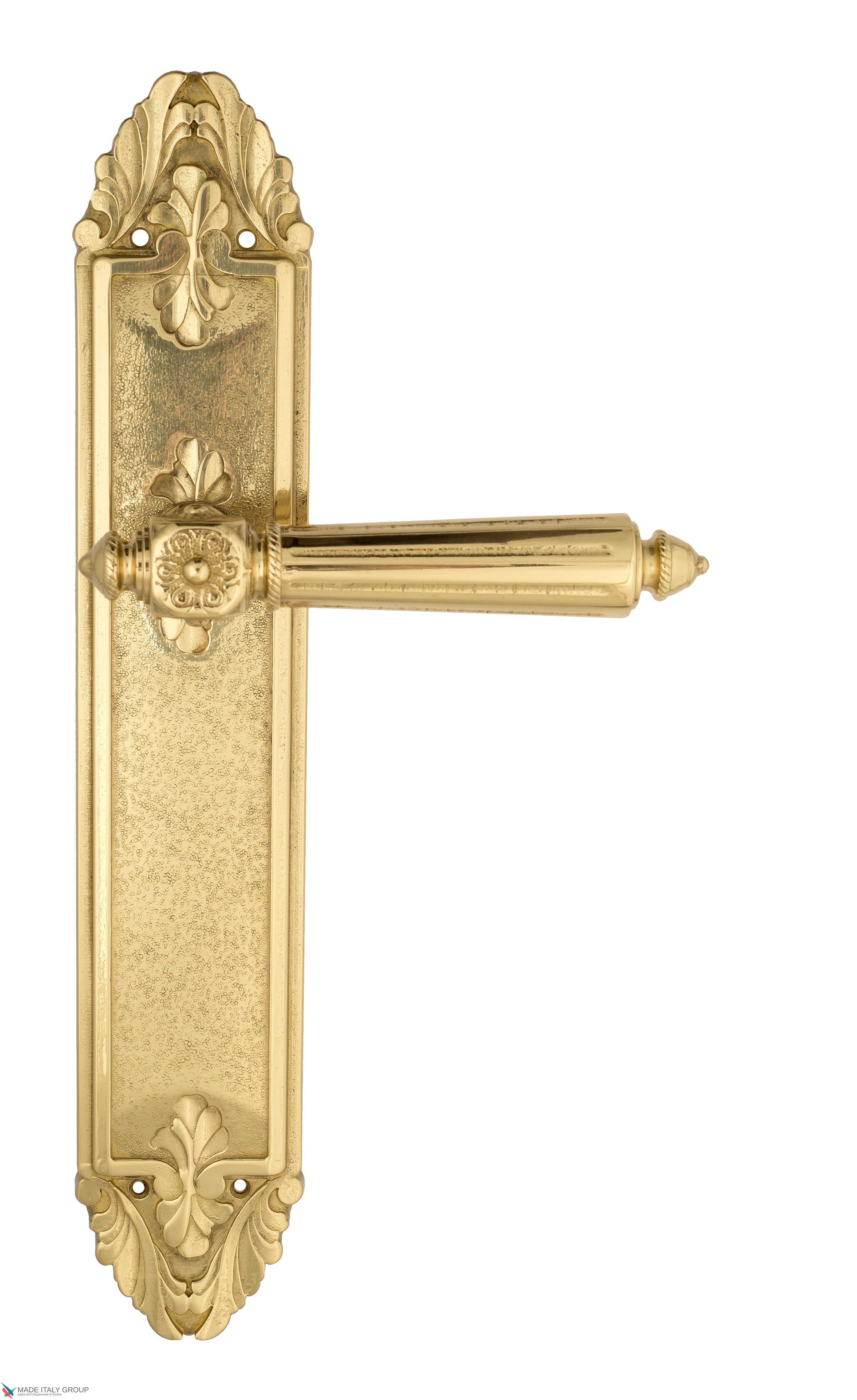 Дверная ручка Venezia "CASTELLO" на планке PL90 полированная латунь
