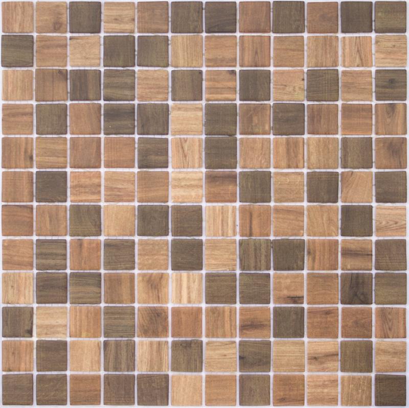 Мозаика Vidrepur Wood Dark Blend (на сетке) 31,7х31,7