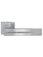 Ручка дверная Morelli Luxury DIADEMA S1 CSA раздельная на квадратном основании, цвет матовый хром, латунь